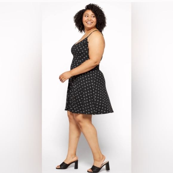 🏷️NINA BRITTON Knit Stretch Fit/Flare Criss Cross Back Casual Dress Size 2X - Picture 2 of 14